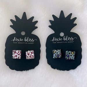 2 pair animal print earrings